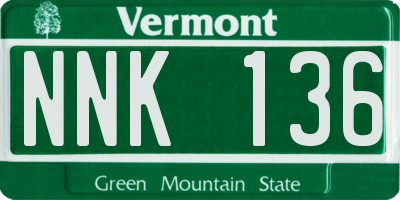 VT license plate NNK136
