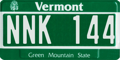 VT license plate NNK144