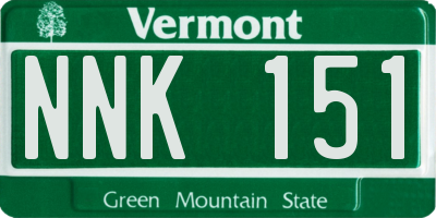 VT license plate NNK151