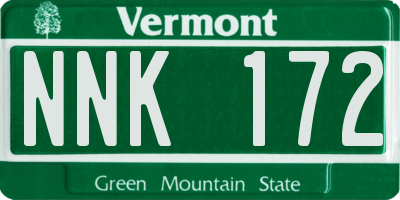 VT license plate NNK172
