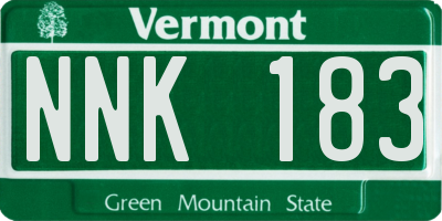 VT license plate NNK183