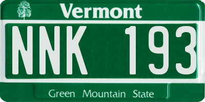 VT license plate NNK193