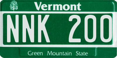 VT license plate NNK200