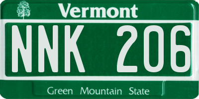 VT license plate NNK206