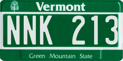 VT license plate NNK213