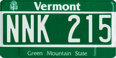 VT license plate NNK215