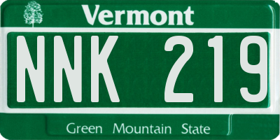 VT license plate NNK219