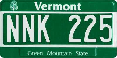 VT license plate NNK225