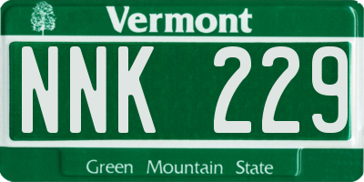 VT license plate NNK229