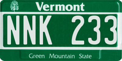 VT license plate NNK233