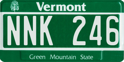 VT license plate NNK246