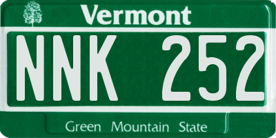 VT license plate NNK252