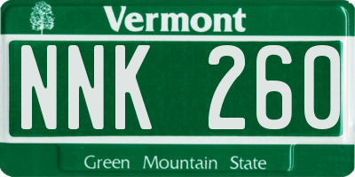 VT license plate NNK260