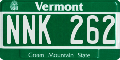 VT license plate NNK262