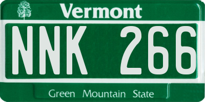VT license plate NNK266
