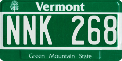 VT license plate NNK268