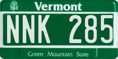 VT license plate NNK285