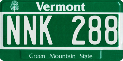 VT license plate NNK288