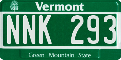 VT license plate NNK293