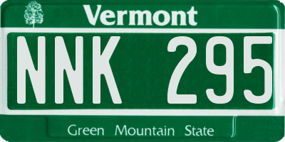 VT license plate NNK295