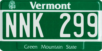 VT license plate NNK299