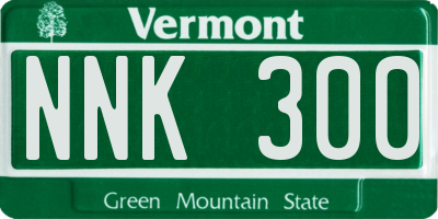 VT license plate NNK300