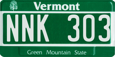VT license plate NNK303