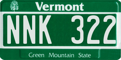 VT license plate NNK322
