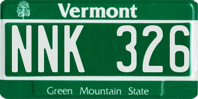 VT license plate NNK326