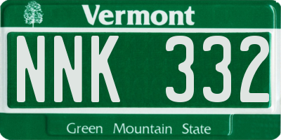 VT license plate NNK332