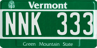 VT license plate NNK333