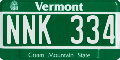VT license plate NNK334
