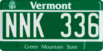 VT license plate NNK336