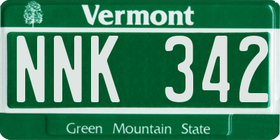 VT license plate NNK342