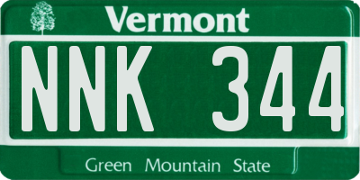 VT license plate NNK344