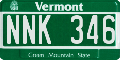 VT license plate NNK346