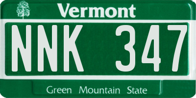 VT license plate NNK347