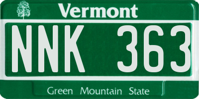 VT license plate NNK363