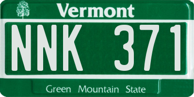 VT license plate NNK371
