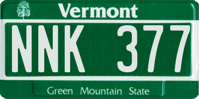VT license plate NNK377