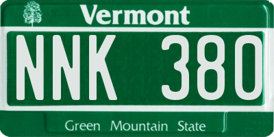 VT license plate NNK380