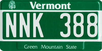 VT license plate NNK388