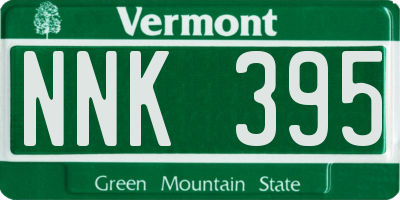 VT license plate NNK395