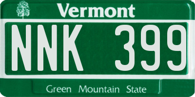 VT license plate NNK399