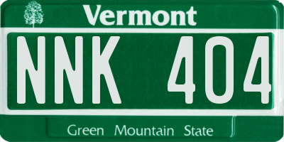 VT license plate NNK404