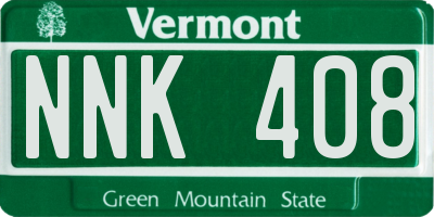 VT license plate NNK408