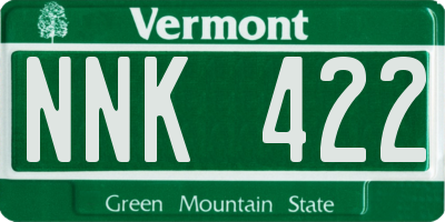 VT license plate NNK422