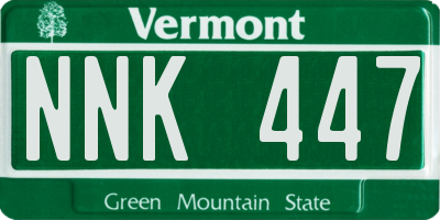 VT license plate NNK447