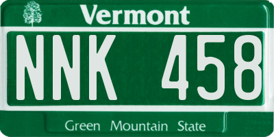 VT license plate NNK458