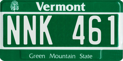 VT license plate NNK461